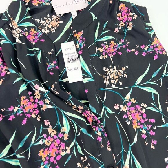 Charles Henry Dress Womens Large Multicolor Floral Sleeveless Button Front Mini - Picture 5 of 10